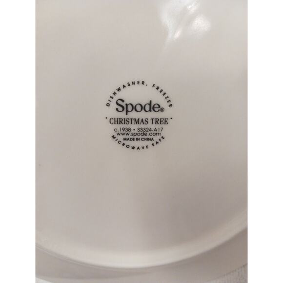 4 Plates SPODE 8" PLATES Salad Dessert Christmas Tree REPLACEMENT Excellent - Picture 11 of 13